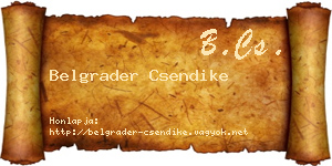 Belgrader Csendike névjegykártya